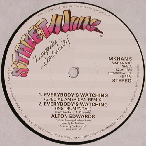 Edwards,Alton: Everybody's watching, Street Wave(MKHAN 5), UK, 1984 - 12inch - V3252 - 3,00 Euro