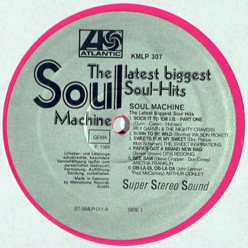 V.A.Soul Machine: Rex Garvin &...King Curtis,NO COVER, Atlantic,col.Vinyl(KMLP 307), D, vg+/--, 1969 - LP - V3620 - 5,00 Euro