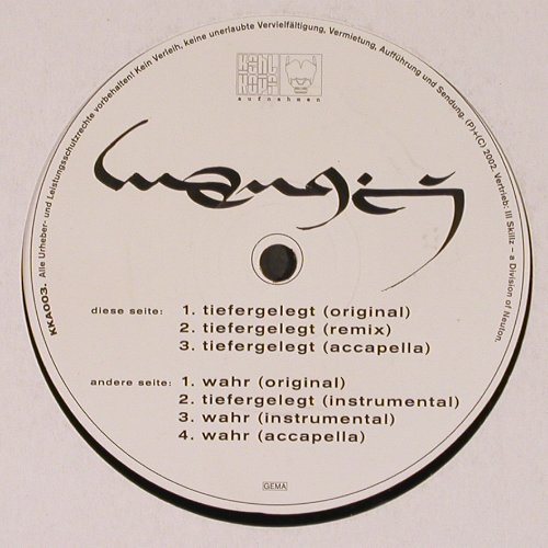 Manges: Tiefergelegt*4 / Wahr*3, Kehlkopf(KKA003), D, 2002 - 12inch - V4427 - 5,00 Euro