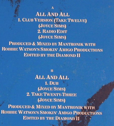 Sims,Joyce: All And All*4, Blow Up(INT 125.559), D, 1986 - 12inch - V4434 - 4,00 Euro