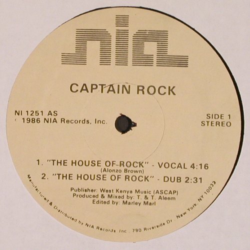 Captain Rock: The House of Rock*2/You Stink *3, Nia Records (NIA 1251), US, 1985 Typ: 12" Best.-Nr.: V4448 Preis: 5,00 Euro
