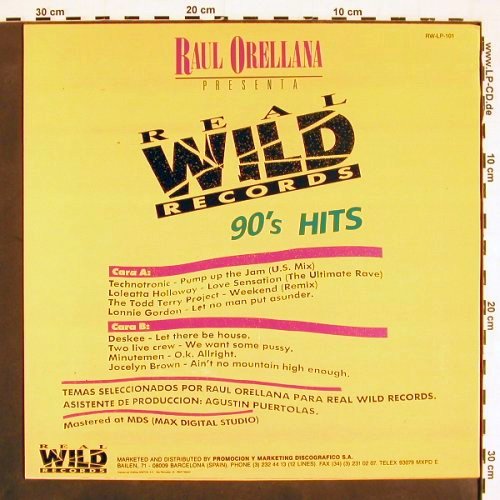 Orellana,Raul: 90's Hits, V.A., Real Wild Rec.(RW-LP-101), E, 1989 - LP - V4586 - 6,00 Euro