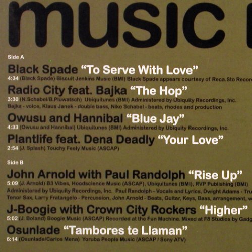 V.A.Music Is My Art - HVW8: Black Spade... Rich Medina, Ubiquity Records (URLP 179), US, 2005 Typ: 2LP Best.-Nr.: V4653 Preis: 12,50 Euro