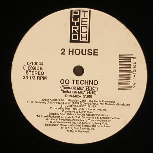 2 House: Go Techno *6, Pyrotech Rec. (0-10044), US, LC, 1992 Typ: 12" Best.-Nr.: V4658 Preis: 5,00 Euro