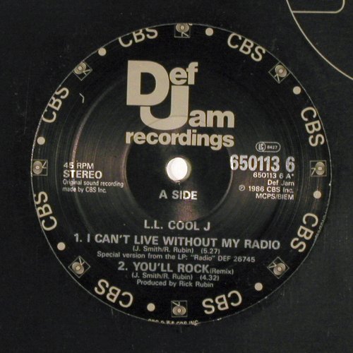 L.L.Cool J: I can't live without you +3, Def Jam, FLC (650113 6), UK, 1986 Typ: 12" Best.-Nr.: V4692 Preis: 5,00 Euro