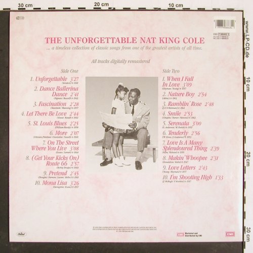 Cole,Nat King: The Unforgettable, Capitol (7 98663 1), D, 1991 Typ: LP Best.-Nr.: V4920 Preis: 7,50 Euro
