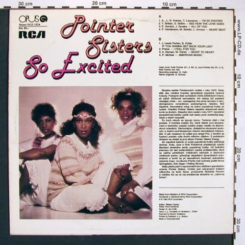 Pointer Sisters: So Excited!, Opus(9113 1524), CSSR, 1982 - LP - V5022 - 5,00 Euro