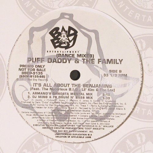Puff Daddy & The Family: Been Around The World*2+2 Freak mx, Bad Boy(BBPD-9135), US, Promo, 1997 - 12inch - V5122 - 6,00 Euro