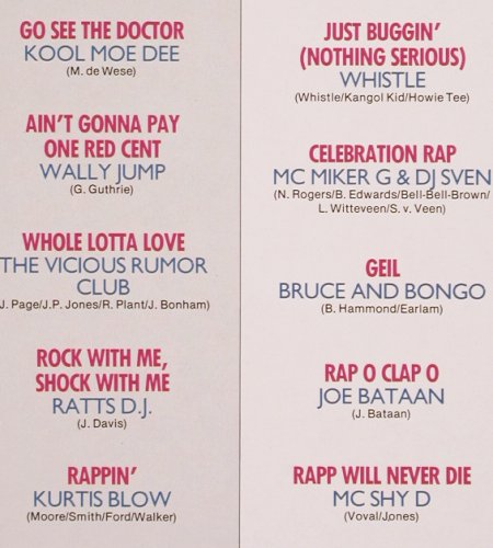 V.A.Rappers Delight: MC Miker... MC Shy D, 20 Tr., Foc, Arcade (01 0241 22), NL, 1987 Typ: 2LP Best.-Nr.: V5245 Preis: 9,00 Euro