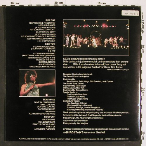Jackson,Millie: Live & Uncensored,Foc, Important(TAD LP 001), UK, 1985 - 2LP - V5306 - 7,50 Euro