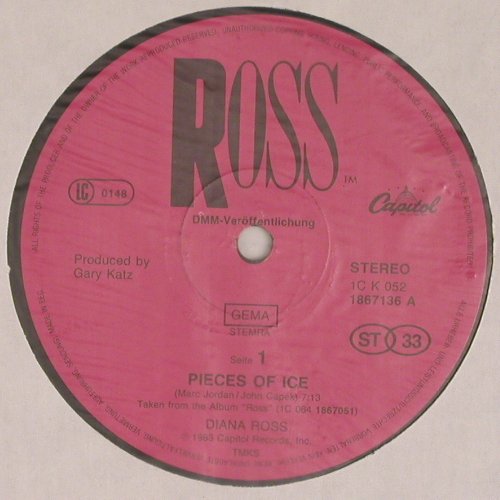 Ross,Diana: Pieces Of Ice*2 b/w instrum., Capitol(1867136), D, 1983 - 12inch - V5409 - 4,00 Euro