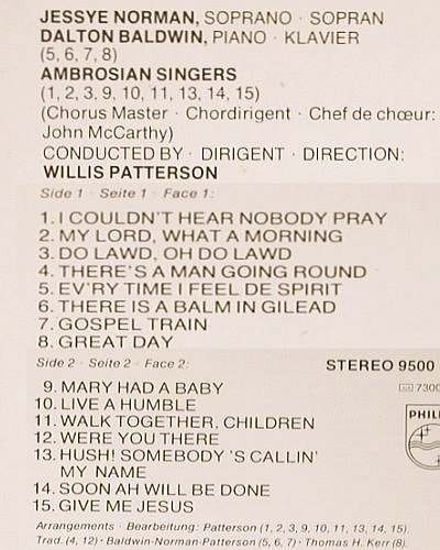Norman,Jessye: Negro Spirituals, Philips(9500 580), NL, 1978 - LP - V5725 - 7,50 Euro