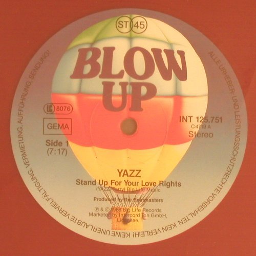 Yazz: Stand Up For Your Love Rights *2, Blow Up(INT 125.751), D,redVinyl, 1988 - 12inch - V5766 - 4,00 Euro