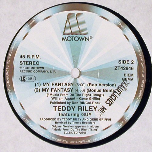 Riley,Teddy feat.Guy: My Fantasy 5:15(ext,rap,bonus beat), Motown, Promo stol(ZT42946), D, 1989 - 12inch - V5840 - 4,00 Euro
