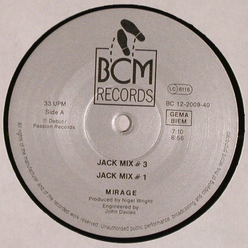 Mirage: The Jack Mixes 1-3 /Into the groove, BCM (12-2009-40), D, 1987 Typ: 12" Best.-Nr.: V5847 Preis: 5,00 Euro