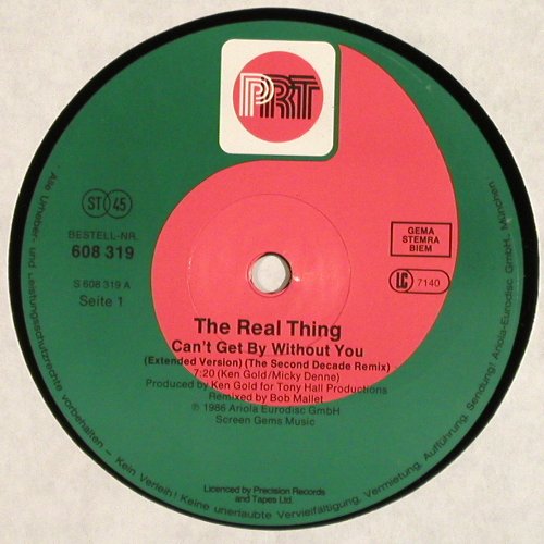 Real Thing: Can't Get By Without You(7:20)+2, PRT(608 319), D, 1986 - 12inch - V6008 - 3,00 Euro