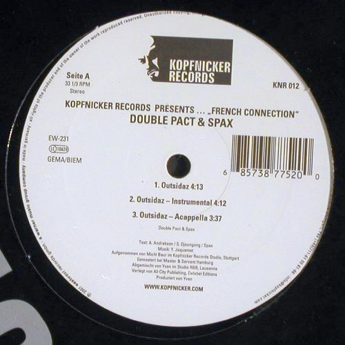 Double Pac & Spax-Outsidaz: Tefla & Jaleel-Grenzen, 6Tr. Sealed, Kopfnicker (KNR 012), D, FS-New, 2001 Typ: 12" Best.-Nr.: V6118 Preis: 7,50 Euro