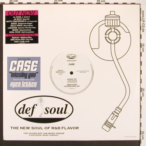 Case: Missing You*4, Def Soul, FLC (DEFR 15174-1), US, Promo, 2000 Typ: 12" Best.-Nr.: V6243 Preis: 5,00 Euro.