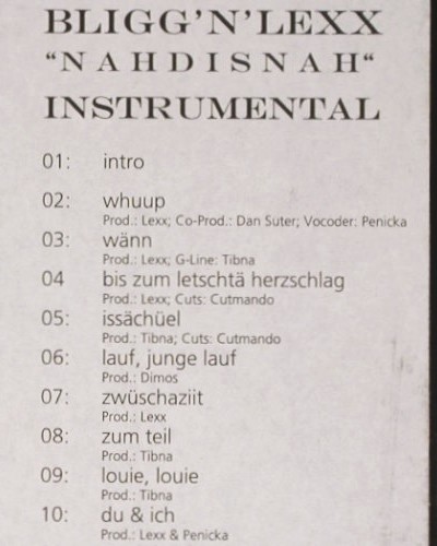 Bligg'n'Lexx: Nadishnah, Instrumetal, Dialog Rec. Promo LC, CH, 2000 Typ: 2LP Best.-Nr.: V6324 Preis: 14,00 Euro.