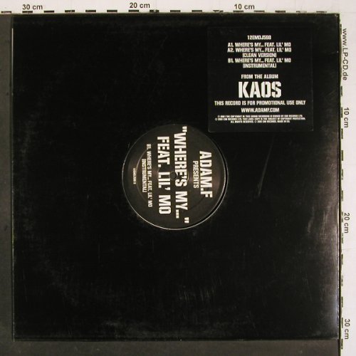 Adam.F feat.Lil'Mo: Where's My...*3, EMI (12EMDJ598), EU, Promo, 2001 Typ: 12" Best.-Nr.: V6327 Preis: 6,00 Euro.