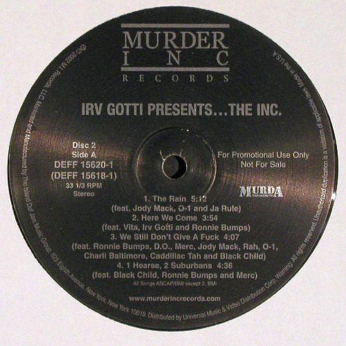 Irv Gotti: Presents...The Inc., Murder Inc. (DEFF 15619-1), US, Promo, 2002 Typ: 2LP Best.-Nr.: V6353 Preis: 9,00 Euro.