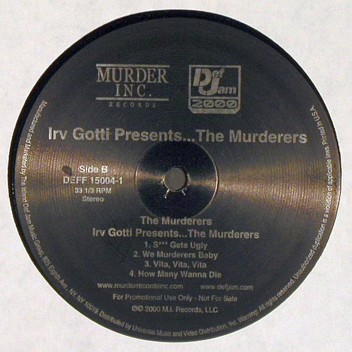 Irv Gotti: Presents...The Murderers, MurderInc. (DEFF 15004-1), US, Promo, 2000 Typ: 2LP Best.-Nr.: V6354 Preis: 9,00 Euro.