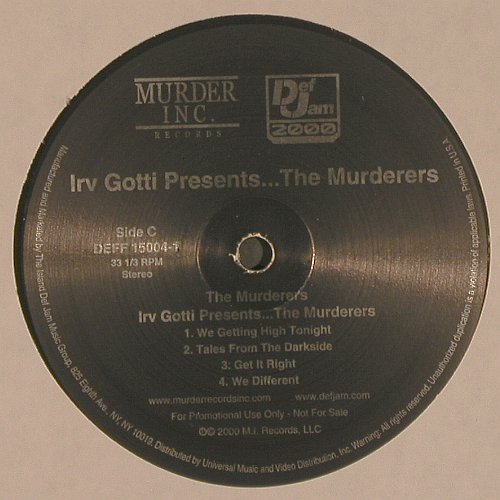 Irv Gotti: Presents...The Murderers, MurderInc. (DEFF 15004-1), US, Promo, 2000 Typ: 2LP Best.-Nr.: V6354 Preis: 9,00 Euro.