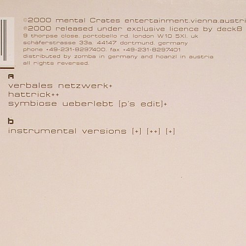 Symbiose,Die: Verbales Netzwerk, 6Tr., Deck 8 (51073-5), D, 2000 Typ: 12" Best.-Nr.: V6411 Preis: 5,00 Euro.