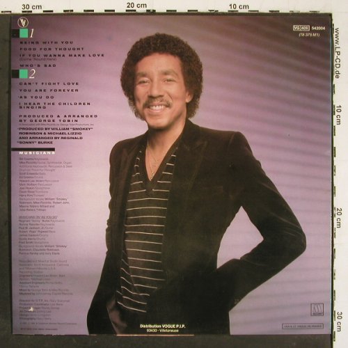 Robinson,Smokey: Being With You, Motown (542004), F, 1981 Typ: LP Best.-Nr.: V6461 Preis: 6,00 Euro