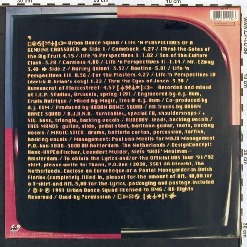 Urban Dance Squad: Life'n Perspectives Of A Genuine Cr, Ariola (211.994), D, 1991 Typ: LP Best.-Nr.: V6548 Preis: 14,00 Euro.