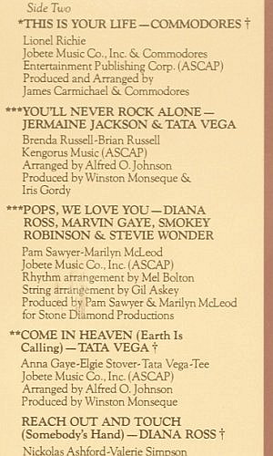 V.A.Pops We Love You...-The Album: Diana Ross, Marvin Gaye... 9 Tr., Motown (M7 921R1), US, co, 1979 Typ: LP Best.-Nr.: V6591 Preis: 5,00 Euro.