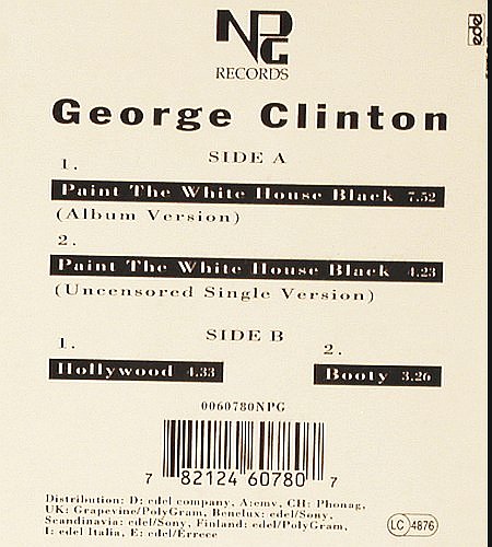 Clinton,George: Paint The White House Black*2+2, NPG Records (0060780NPG), D, 1994 Typ: 12" Best.-Nr.: V6607 Preis: 7,50 Euro.