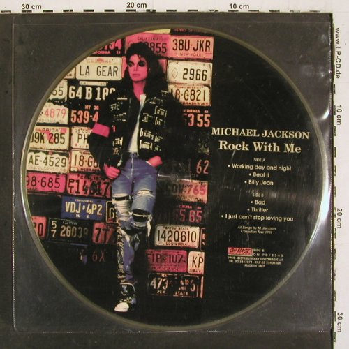 Jackson,Michael: Rock with me, mint Picture Disc, On Stage Record (ON PD 2243), Italy, 1989 Typ: PLP Best.-Nr.: V6683 Preis: 40,00 Euro.