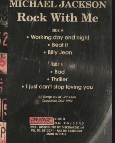Jackson,Michael: Rock with me, mint Picture Disc, On Stage Record (ON PD 2243), Italy, 1989 Typ: PLP Best.-Nr.: V6683 Preis: 40,00 Euro.
