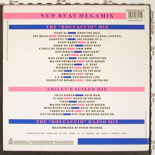 V.A.New Beat Megamix: Boccaccio mx*2&sol;Smiley's Acieed mx, BCM (36181), D,Foc, 1988 Typ: 12" Best.-Nr.: V6728 Preis: 5,00 Euro.