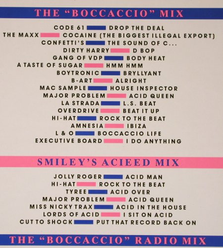 V.A.New Beat Megamix: Boccaccio mx*2&sol;Smiley's Acieed mx, BCM (36181), D,Foc, 1988 Typ: 12" Best.-Nr.: V6728 Preis: 5,00 Euro.