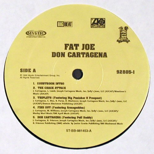 Fat Joe: Don Cartagena, Foc, Atlantic (92805-1), US, 2001 Typ: 2LP Best.-Nr.: V6874 Preis: 100,00 Euro.