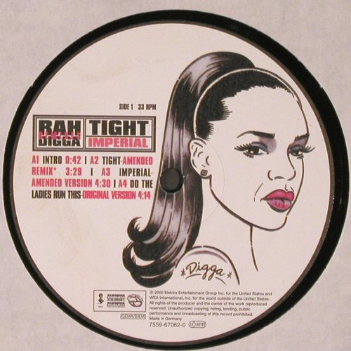 Rah Digga: Tight &sol; Imperial, 7Tr., Electra (7559-67062-0), D, 2000 Typ: 12" Best.-Nr.: V6875 Preis: 7,50 Euro.