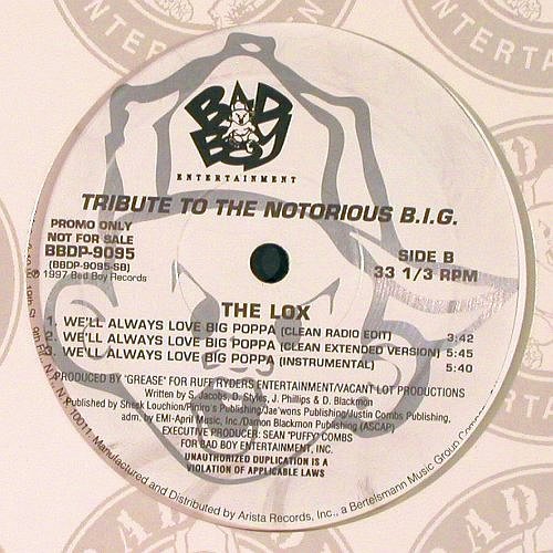 Puff Daddy & Faith Evans&sol;112&sol;Lox: Tribute to the Notorious B.I.G*3+3, Bad Boy Entertainment (BBDP-9095), US,Promo, 1997 Typ: 12" Best.-Nr.: V6896 Preis: 9,00 Euro.