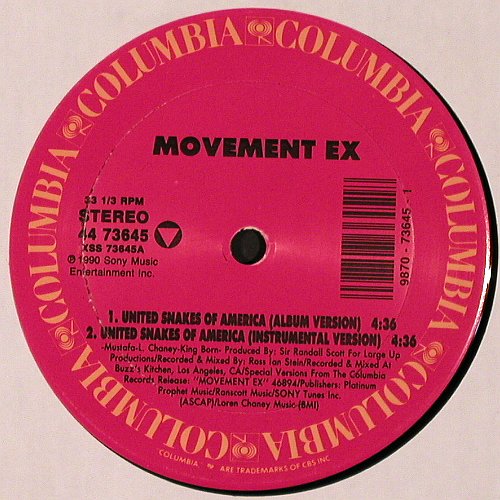 Movement Ex: United Snakes of America*3+1, Columbia (44 73645), US, 1990 Typ: 12" Best.-Nr.: V6901 Preis: 5,00 Euro.