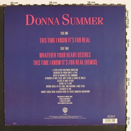 Summer,Donna: This Time I Know It's For Real*2+1, WB(257 779-0), D, 1989 - 12inch - V7240 - 4,00 Euro