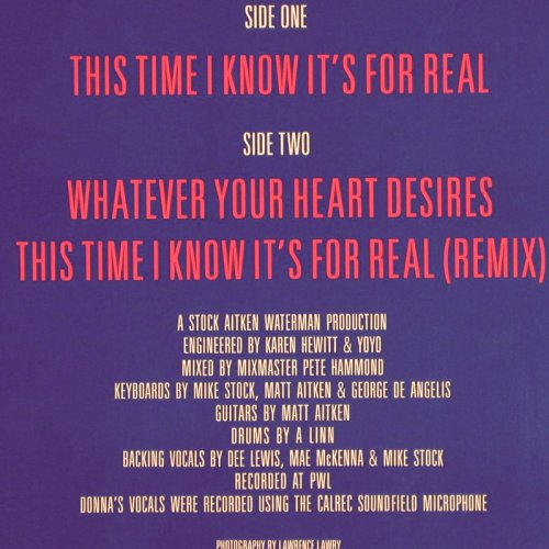 Summer,Donna: This Time I Know It's For Real*2+1, WB(257 779-0), D, 1989 - 12inch - V7240 - 4,00 Euro