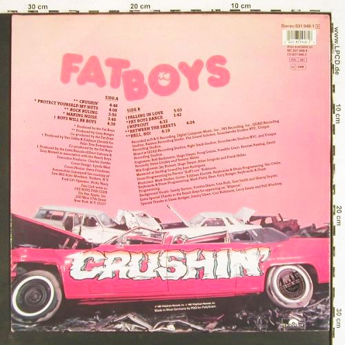 Fat Boys: Crushin', Polydor (831 948-1), D, 1987 Typ: LP Best.-Nr.: V7731 Preis: 6,00 Euro.