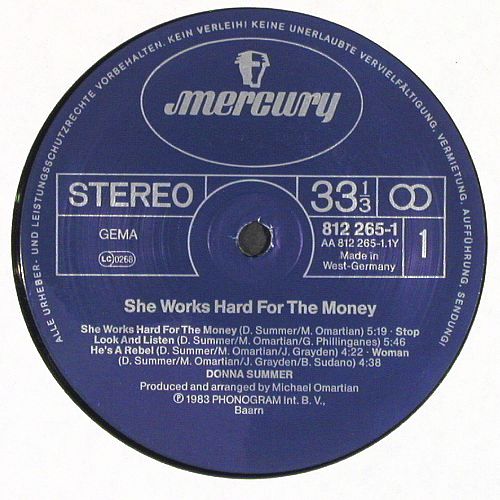 Summer,Donna: She Works Hard For The Money, Mercury(812 265-1), D, m /vg+, 1983 - LP - V7842 - 6,00 Euro