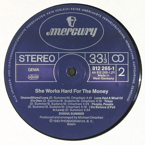 Summer,Donna: She Works Hard For The Money, Mercury(812 265-1), D, m /vg+, 1983 - LP - V7842 - 6,00 Euro