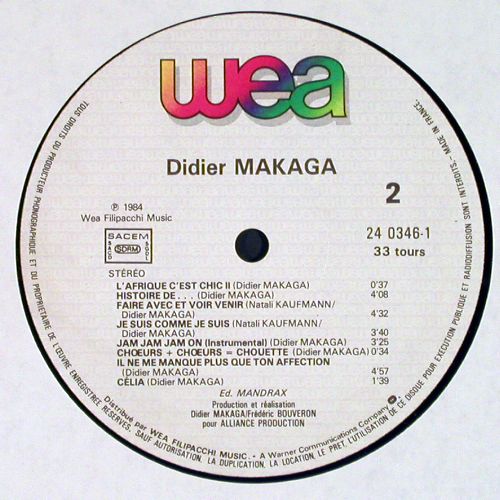 Makaga,Didier: Same(Rien Qu'une Heure De Sa Vie), WEA (24 0346-1), F, co, 1984 Typ: LP Best.-Nr.: V7892 Preis: 14,00 Euro.