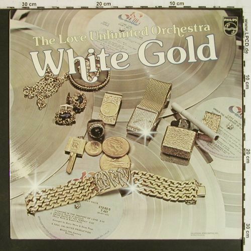 Love Unlimited Orchestra: White Gold, Philips (6370 215), D, 1974 Typ: LP Best.-Nr.: V7923 Preis: 12,50 Euro.