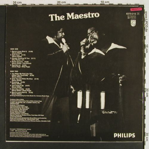 Love Unlimited Orchestra: White Gold, Philips (6370 215), D, 1974 Typ: LP Best.-Nr.: V7923 Preis: 12,50 Euro.