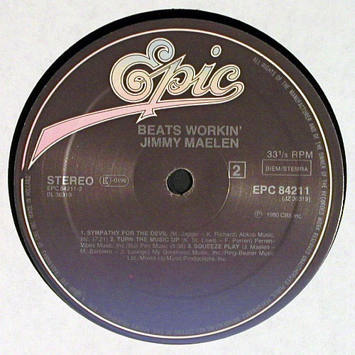 Maelen,Jimmy: Beats Workin', Muster Stamp o.Cover, CBS(84211), NL, 1980 - LP - V8116 - 12,50 Euro
