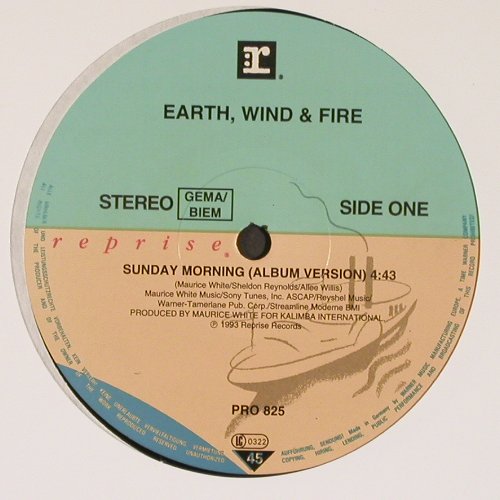 Earth,Wind & Fire: Sunday Morning *2 / The L World, Reprise (PRO825), D,LC Promo, 1993 Typ: 12" Best.-Nr.: X9325 Preis: 2,00 Euro
